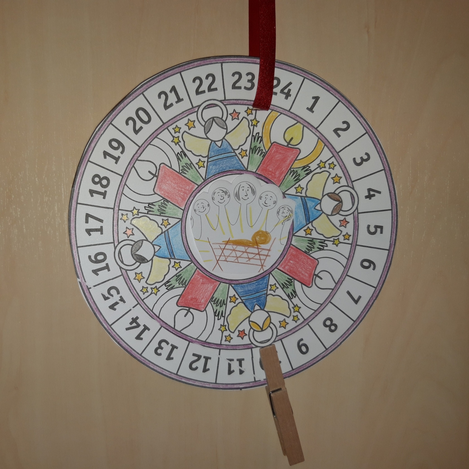 familien234 Advent basteln Adventskalender-Mandala