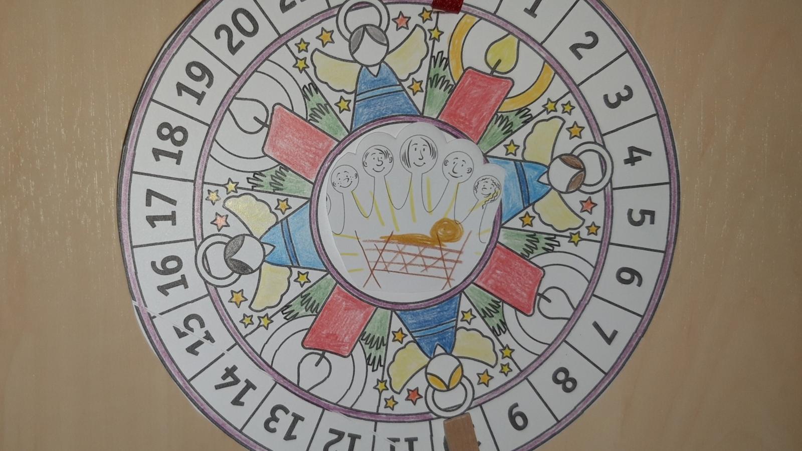 familien234 Advent basteln Adventskalender-Mandala