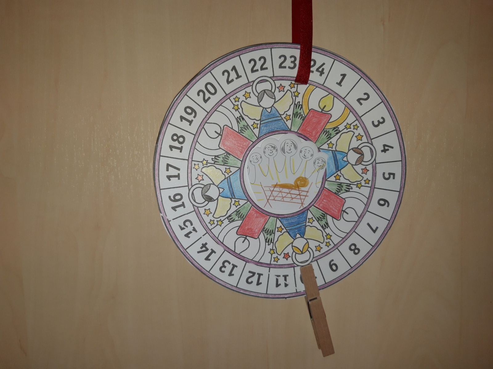 familien234 Advent basteln Adventskalender-Mandala